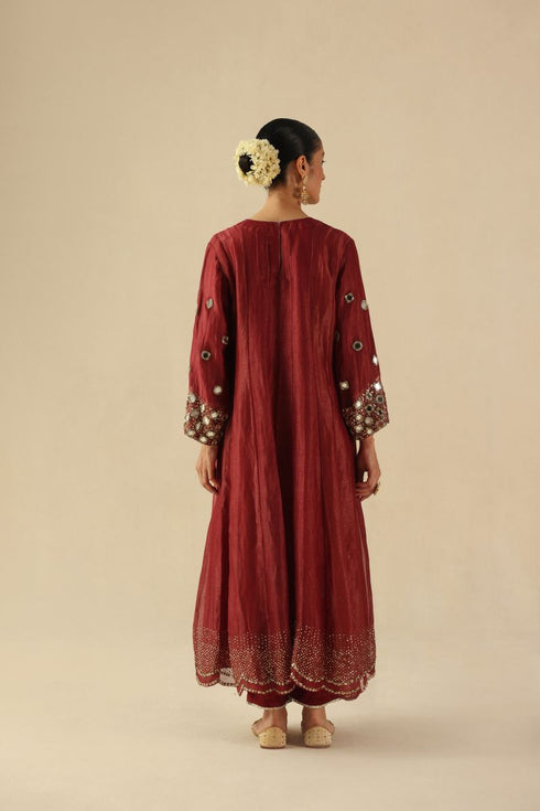Afsana garnet kalidar set