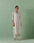 Aheli off white chevron pattern straight kurta set