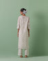 Aheli off white chevron pattern straight kurta set