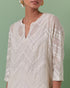 Aheli off white chevron pattern straight kurta set