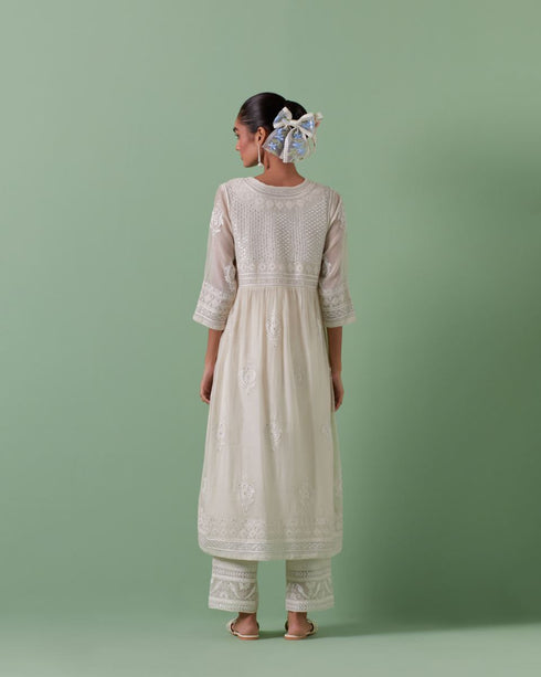 Aheli off white kurta dress set