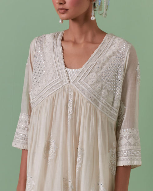 Aheli off white kurta dress set