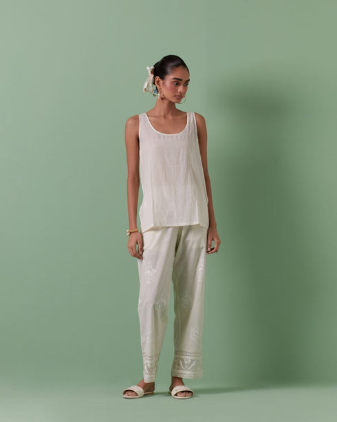 Aheli off white top with pants