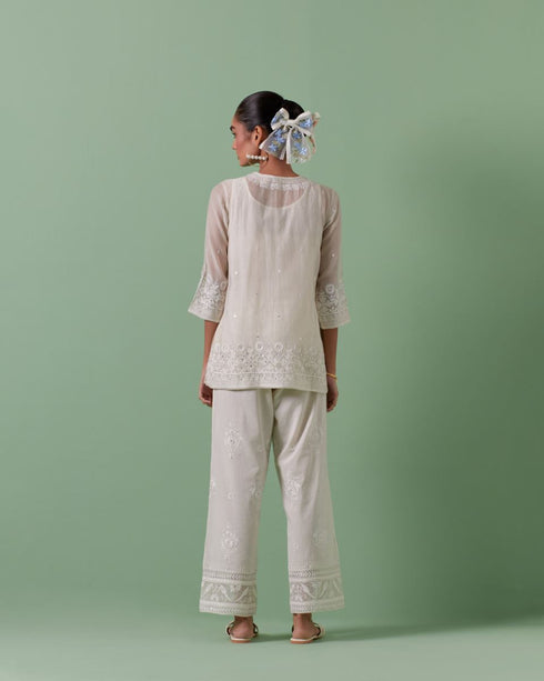 Aheli off white top with pants