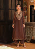 Ahista brown pakhi yoke pheran long kurta set