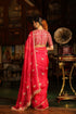 Ahista dark pink gota patti sari set