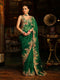 Ahista green mayur applique cutwork sari set