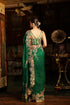 Ahista green mayur applique cutwork sari set