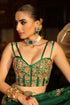 Ahista green mayur applique cutwork sari set