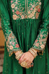 Ahista green mayur applique frockstyle kurta set