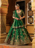 Ahista green mayur applique lehenga set