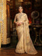 Ahista ivory mayur applique sari set