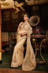 Ahista ivory mayur applique sari set