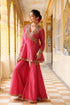 Ahista pink printed angrakha sharara set