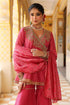 Ahista pink printed angrakha sharara set