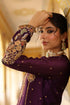 Ahista purple mayur applique heavy sharara set