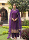 Ahista purple mayur applique long kurta set