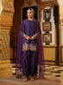 Ahista purple mayur applique short kurta set