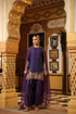 Ahista purple mayur applique short kurta set