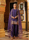 Ahista purple mayur applique short kurta with heavy dupatta set