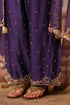 Ahista purple mayur applique short kurta with heavy dupatta set