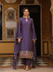 Ahista purple printed mayur applique long kurta set