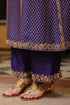 Ahista purple printed pakhi yoke heavy straight kurta set