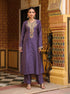Ahista purple printed pakhi yoke straight kurta set