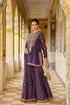 Ahista purple printed sharara set