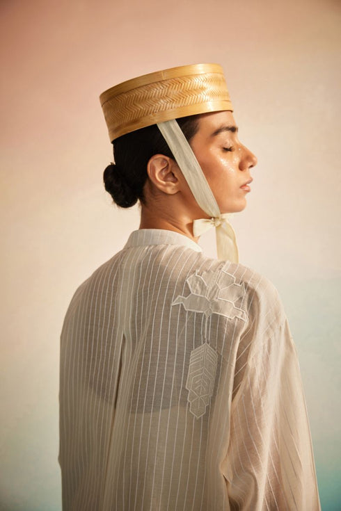 Akai Ito ivory mandarin shirt set