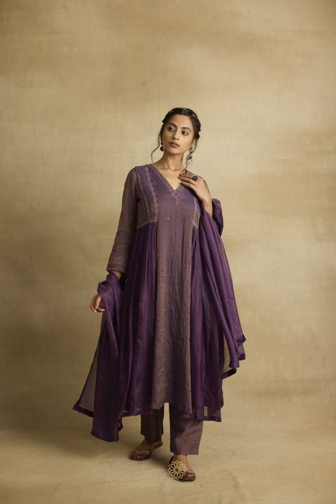 Alani aubergine kurta set