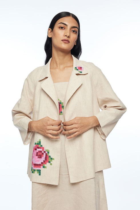 Alba lapel beige jacket