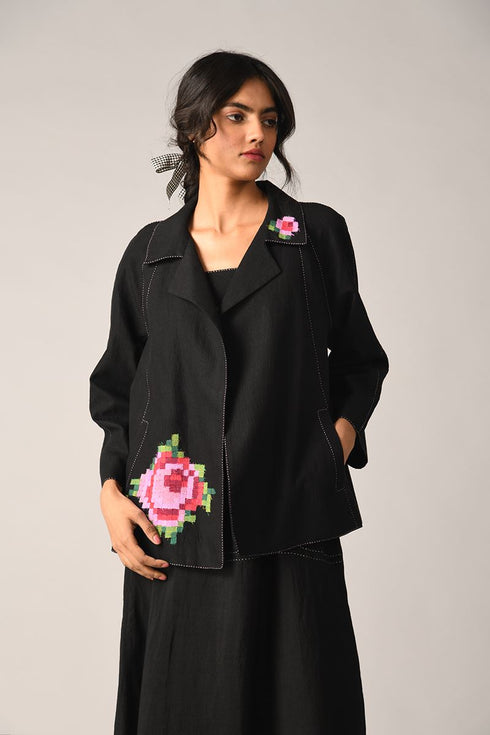 Alba lapel black jacket