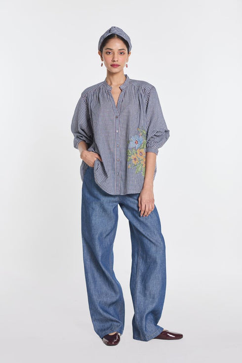 Alexander blue gingham check shirt