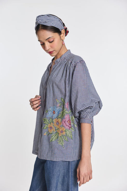 Alexander blue gingham check shirt