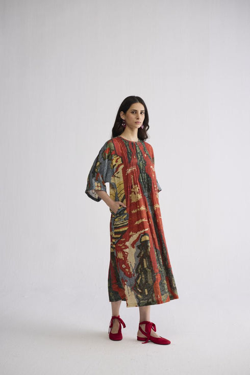 Alo linen pintuck dress