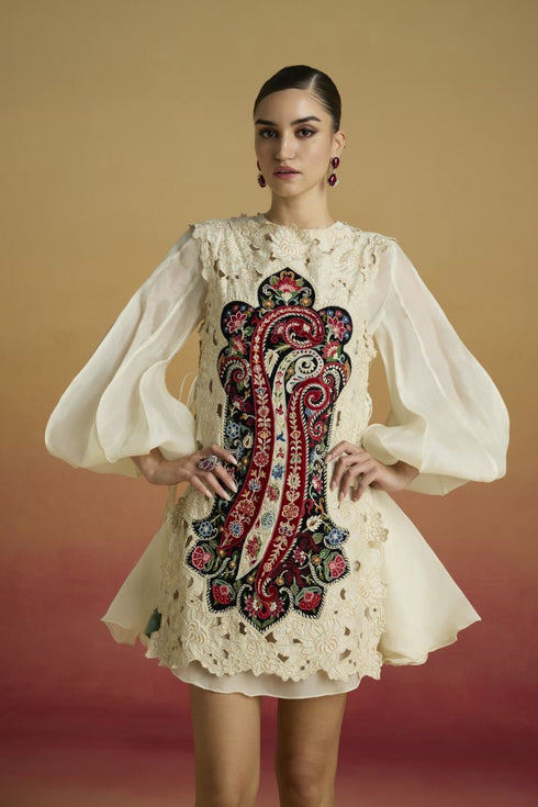 Amaryllis ivory cutwork layered dress