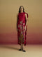 Amaryllis red drape detail straight dress