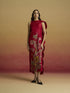 Amaryllis red drape detail straight dress