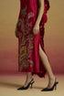 Amaryllis red drape detail straight dress