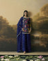 Amber cobalt blue floral bloom short kurta with sharara