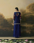 Amber cobalt blue floral bloom short kurta with sharara