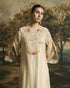 Amber ivory beadwork panelled kurta with pants