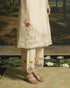 Amber ivory beadwork panelled kurta with pants