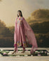 Amber pink floral medley flared kurta with narrow pants