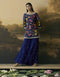 Amber cobalt blue floral bloom short kurta with sharara