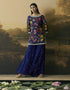 Amber cobalt blue floral bloom short kurta with sharara