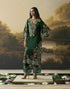 Amber emerald green contrast floral cordwork kurta with pants