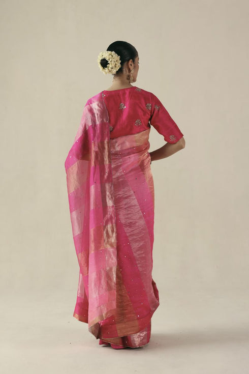 Amber fuchsia sari with blouse