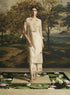 Amber ivory beadwork panelled kurta with pants